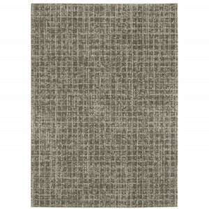 HomeRoots 8' Elegant Brown and Beige Geometric Distressed Runner Rug for Hallways, Entryways, and Living Spaces 8' X 11' 508141