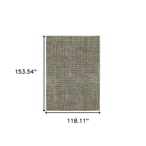 HomeRoots 8' Elegant Brown and Beige Geometric Distressed Runner Rug for Hallways, Entryways, and Living Spaces 10' X 13' 508142