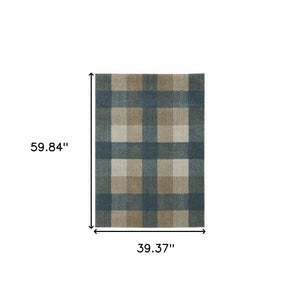 HomeRoots 8' Tan and Gray Geometric Runner Rug – Stylish Abstract Design for Hallways, Durable & Stain-Resistant 3' x 5' 508150