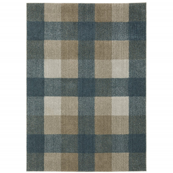 HomeRoots 8' Tan and Gray Geometric Runner Rug – Stylish Abstract Design for Hallways, Durable & Stain-Resistant 5' X 8' 508151