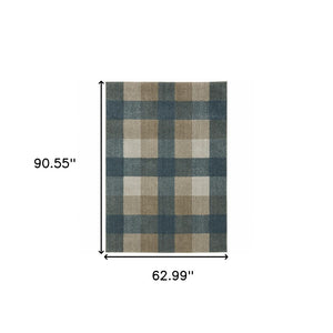 HomeRoots 8' Tan and Gray Geometric Runner Rug – Stylish Abstract Design for Hallways, Durable & Stain-Resistant 5' X 8' 508151