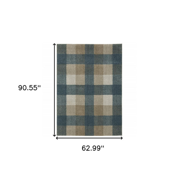 HomeRoots 8' Tan and Gray Geometric Runner Rug – Stylish Abstract Design for Hallways, Durable & Stain-Resistant 5' X 8' 508151