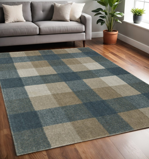 HomeRoots 8' Tan and Gray Geometric Runner Rug – Stylish Abstract Design for Hallways, Durable & Stain-Resistant 5' X 8' 508151