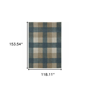 HomeRoots 8' Tan and Gray Geometric Runner Rug – Stylish Abstract Design for Hallways, Durable & Stain-Resistant 10' X 13' 508154