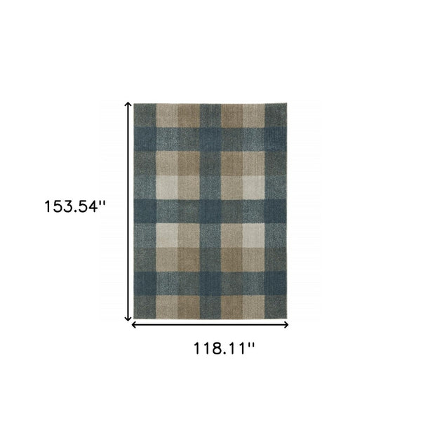 HomeRoots 8' Tan and Gray Geometric Runner Rug – Stylish Abstract Design for Hallways, Durable & Stain-Resistant 10' X 13' 508154
