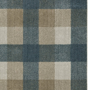 HomeRoots 8' Tan and Gray Geometric Runner Rug – Stylish Abstract Design for Hallways, Durable & Stain-Resistant 10' X 13' 508154
