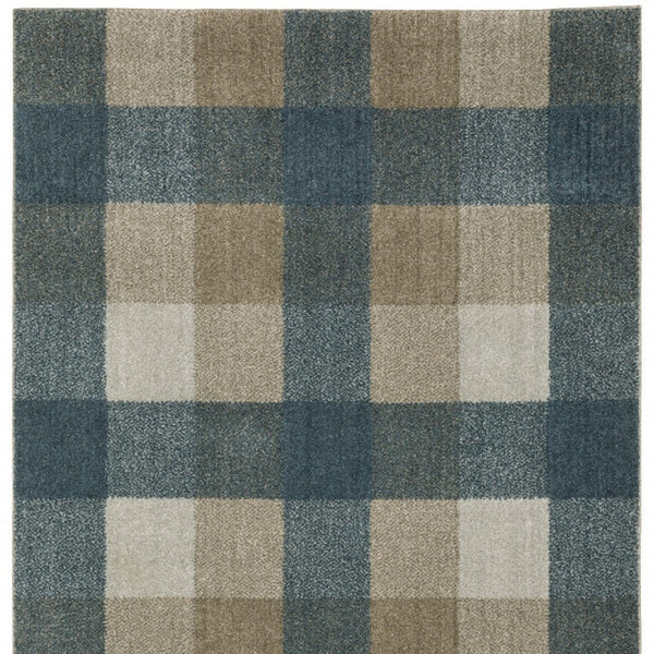 HomeRoots 8' Tan and Gray Geometric Runner Rug – Stylish Abstract Design for Hallways, Durable & Stain-Resistant 10' X 13' 508154