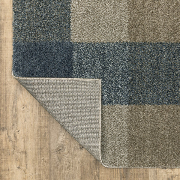HomeRoots 8' Tan and Gray Geometric Runner Rug – Stylish Abstract Design for Hallways, Durable & Stain-Resistant 10' X 13' 508154
