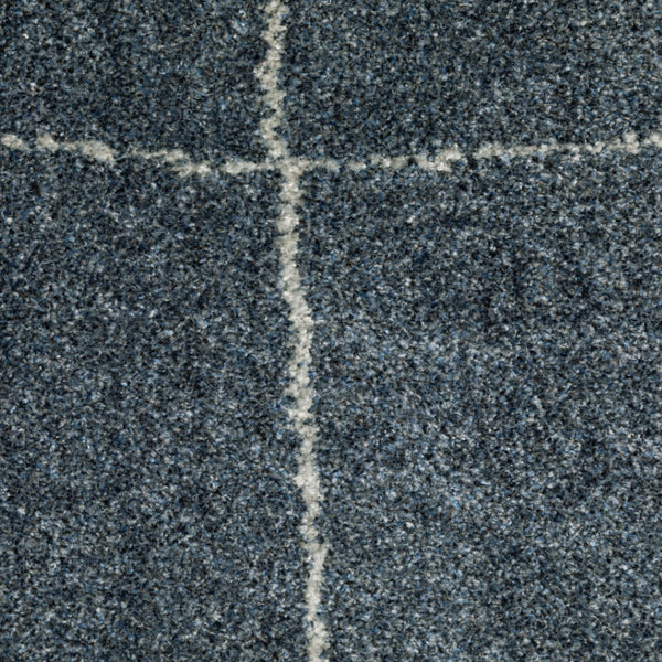 HomeRoots 8' Bold Blue and Gray Geometric Runner Rug - Modern Design, Stain Resistant, Ideal for Hallways 5' X 8' 508157