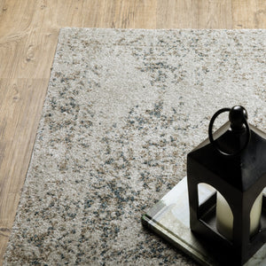 HomeRoots 8' Elegant Beige and Gray Oriental Distressed Runner Rug - Durable, Stain-Resistant Design for Homes 3' x 5' 508168