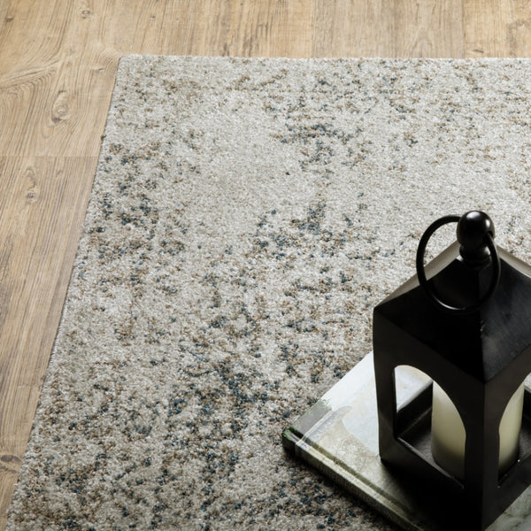 HomeRoots 8' Elegant Beige and Gray Oriental Distressed Runner Rug - Durable, Stain-Resistant Design for Homes 5' X 8' 508169