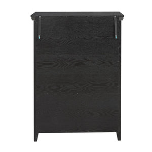 English Elm Modern 5 Drawers Dresser with Smooth Glide Drawers, Stylish Metal Handles & Unique Stable Feet Organizer for Bedroom and Living Room Storage (45.87"L x 20.08"W x 11.03"H) Black W2275P149804