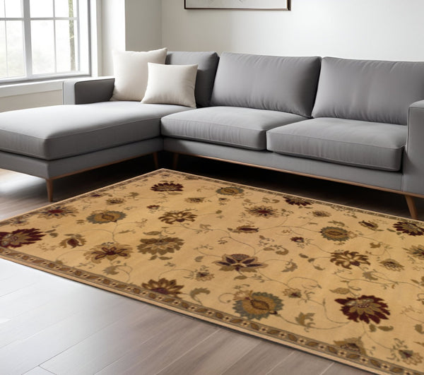 HomeRoots 10' Floral Power Loom Area Rug - Stain Resistant, Durable Design for Timeless Elegance and Comfort 10' X 13' 508208
