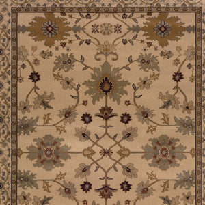 Homeroots 10' X 13' Ivory Oriental Power Loom Stain Resistant Area Rug  Polypropylene 508232