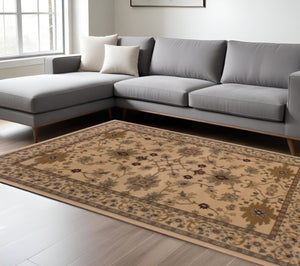 HomeRoots 10' Ivory Oriental Power Loom Area Rug – Stain-Resistant, Durable, Timeless Design for High-Traffic Homes 10' X 13' 508232