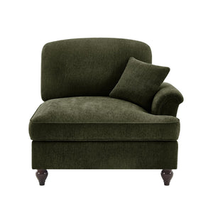 English Elm Sofa Sculptural Chenille Sectional with Detachable Skirt and Organic Curved Design W3041P332636
