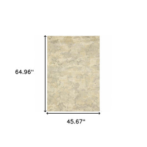HomeRoots 2' Abstract Power Loom Runner Rug in Grey, Ivory, Beige, and Taupe – Durable, Stain Resistant Design 4' X 5' 508279