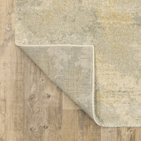 HomeRoots 2' Abstract Power Loom Runner Rug in Grey, Ivory, Beige, and Taupe – Durable, Stain Resistant Design 4' X 5' 508279