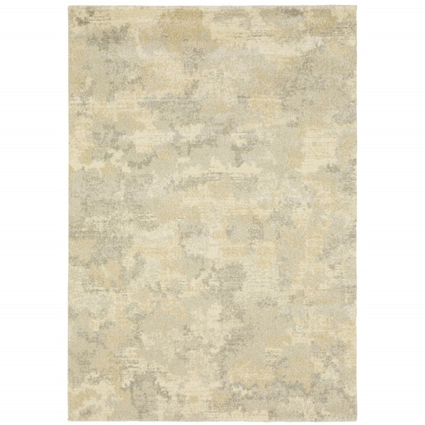 HomeRoots 2' Abstract Power Loom Runner Rug in Grey, Ivory, Beige, and Taupe – Durable, Stain Resistant Design 5' X 8' 508280