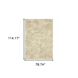 HomeRoots 2' Abstract Power Loom Runner Rug in Grey, Ivory, Beige, and Taupe – Durable, Stain Resistant Design 7' X 10' 508281