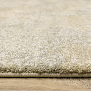 HomeRoots 2' Abstract Power Loom Runner Rug in Grey, Ivory, Beige, and Taupe – Durable, Stain Resistant Design 7' X 10' 508281
