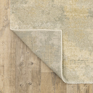 HomeRoots 2' Abstract Power Loom Runner Rug in Grey, Ivory, Beige, and Taupe – Durable, Stain Resistant Design 7' X 10' 508281