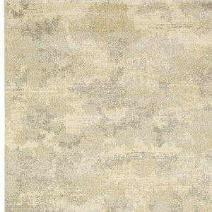 HomeRoots 2' Abstract Power Loom Runner Rug in Grey, Ivory, Beige, and Taupe – Durable, Stain Resistant Design 8' X 11' 508282