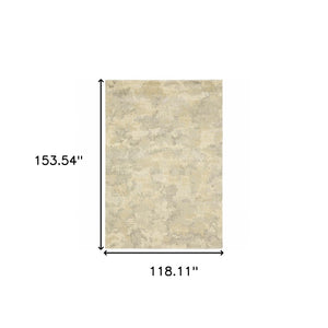 HomeRoots 2' Abstract Power Loom Runner Rug in Grey, Ivory, Beige, and Taupe – Durable, Stain Resistant Design 10' X 13' 508283