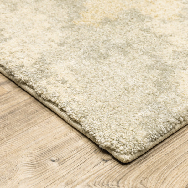HomeRoots 2' Abstract Power Loom Runner Rug in Grey, Ivory, Beige, and Taupe – Durable, Stain Resistant Design 10' X 13' 508283