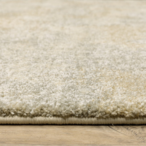HomeRoots 2' Abstract Power Loom Runner Rug in Grey, Ivory, Beige, and Taupe – Durable, Stain Resistant Design 10' X 13' 508283