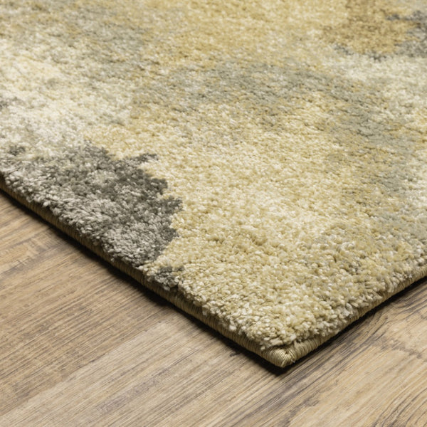 HomeRoots 2' Abstract Power Loom Runner Rug in Grey, Ivory, Beige, and Taupe – Durable, Stain Resistant Design 5' X 8' 508286