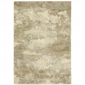 Homeroots 5' X 8' Beige And Gold Abstract Power Loom Area Rug  Polypropylene 508298