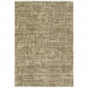 HomeRoots 2' Contemporary Abstract Beige Brown Tan Blue-Green Stain-Resistant Power Loom Runner Rug for Home 5' X 8' 508304