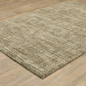 HomeRoots 2' Contemporary Abstract Beige Brown Tan Blue-Green Stain-Resistant Power Loom Runner Rug for Home 7' X 10' 508305