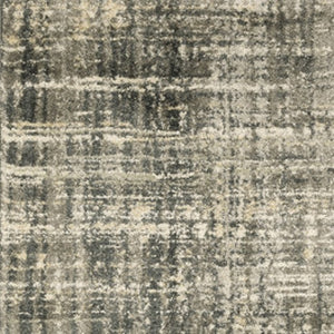 HomeRoots 2' Abstract Charcoal Grey Beige Tan Runner Rug - Stain Resistant, Durable, Perfect for High Traffic Areas 2'3" x 7'6" 508308