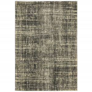 HomeRoots 2' Abstract Charcoal Grey Beige Tan Runner Rug - Stain Resistant, Durable, Perfect for High Traffic Areas 7' X 10' 508311