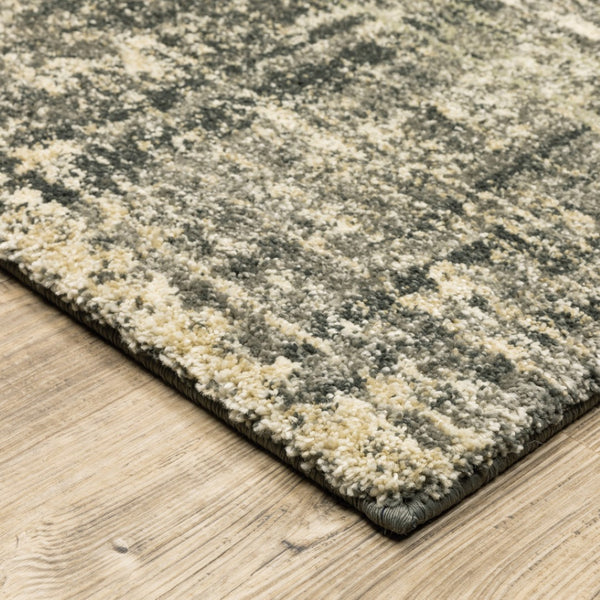 HomeRoots 2' Abstract Charcoal Grey Beige Tan Runner Rug - Stain Resistant, Durable, Perfect for High Traffic Areas 7' X 10' 508311
