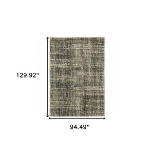 HomeRoots 2' Abstract Charcoal Grey Beige Tan Runner Rug - Stain Resistant, Durable, Perfect for High Traffic Areas 8' X 11' 508312
