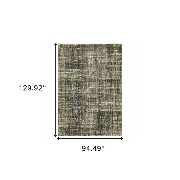 HomeRoots 2' Abstract Charcoal Grey Beige Tan Runner Rug - Stain Resistant, Durable, Perfect for High Traffic Areas 8' X 11' 508312