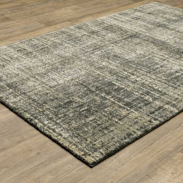 HomeRoots 2' Abstract Charcoal Grey Beige Tan Runner Rug - Stain Resistant, Durable, Perfect for High Traffic Areas 8' X 11' 508312