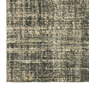 HomeRoots 2' Abstract Charcoal Grey Beige Tan Runner Rug - Stain Resistant, Durable, Perfect for High Traffic Areas 8' X 11' 508312