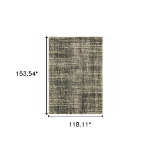 HomeRoots 2' Abstract Charcoal Grey Beige Tan Runner Rug - Stain Resistant, Durable, Perfect for High Traffic Areas 10' X 13' 508313