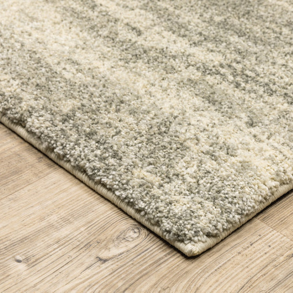 HomeRoots 2' Modern Abstract Runner Rug in Grey, Beige & Tan – Stain Resistant, Soft Cut Pile Design for Homes 2'3" x 7'6" 508314