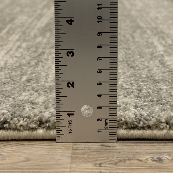 HomeRoots 2' Modern Abstract Runner Rug in Grey, Beige & Tan – Stain Resistant, Soft Cut Pile Design for Homes 2'3" x 7'6" 508314