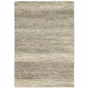 HomeRoots 2' Modern Abstract Runner Rug in Grey, Beige & Tan – Stain Resistant, Soft Cut Pile Design for Homes 4' X 5' 508315