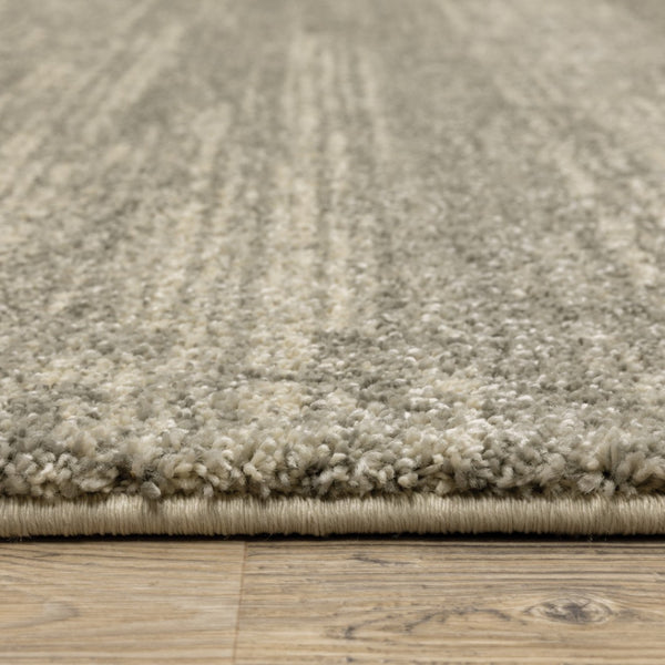HomeRoots 2' Modern Abstract Runner Rug in Grey, Beige & Tan – Stain Resistant, Soft Cut Pile Design for Homes 4' X 5' 508315