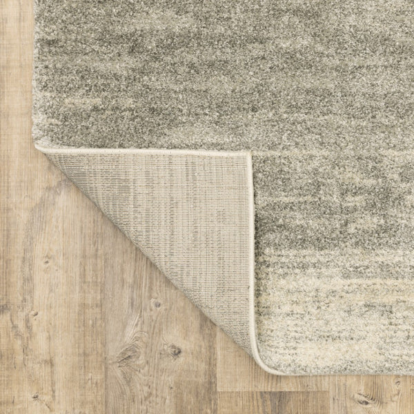 HomeRoots 2' Modern Abstract Runner Rug in Grey, Beige & Tan – Stain Resistant, Soft Cut Pile Design for Homes 4' X 5' 508315