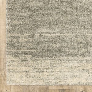 HomeRoots 2' Modern Abstract Runner Rug in Grey, Beige & Tan – Stain Resistant, Soft Cut Pile Design for Homes 5' X 8' 508316