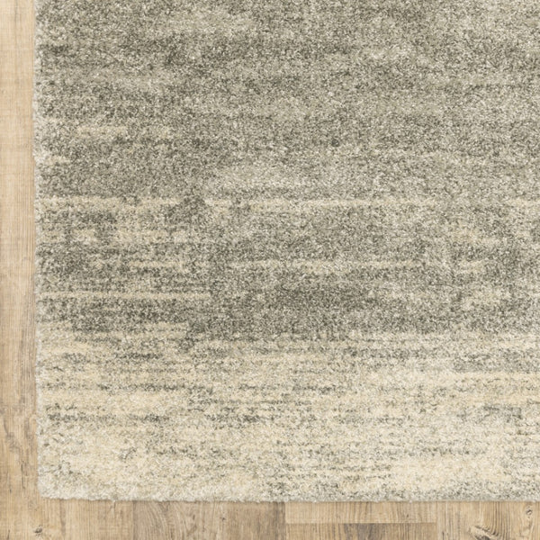 HomeRoots 2' Modern Abstract Runner Rug in Grey, Beige & Tan – Stain Resistant, Soft Cut Pile Design for Homes 5' X 8' 508316