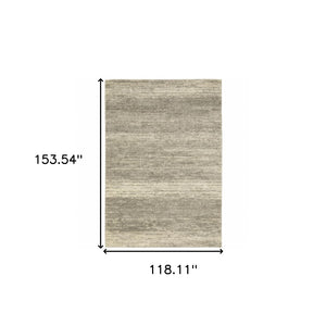 HomeRoots 2' Modern Abstract Runner Rug in Grey, Beige & Tan – Stain Resistant, Soft Cut Pile Design for Homes 10' X 13' 508319